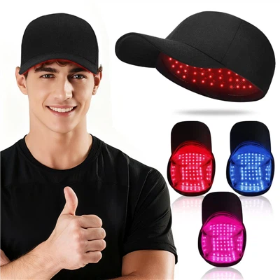 3-hauv-1 Red Blue Infrared LED Lub Teeb Kev Kho Mob Cap